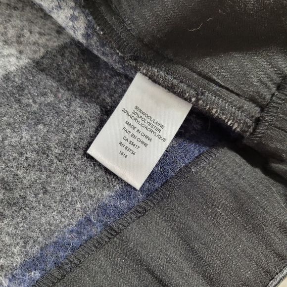 Carre Noir Wool Blend Open Jacket Gray Navy White S - Picture 7 of 7